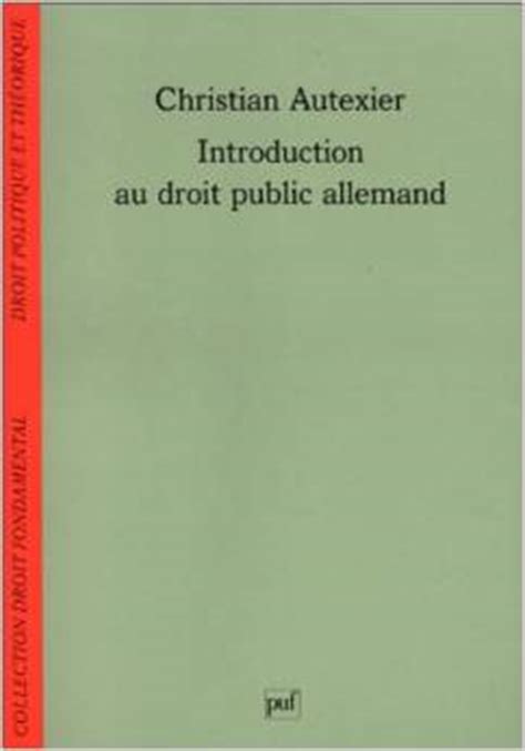 Introduction au droit public allemand - couverture